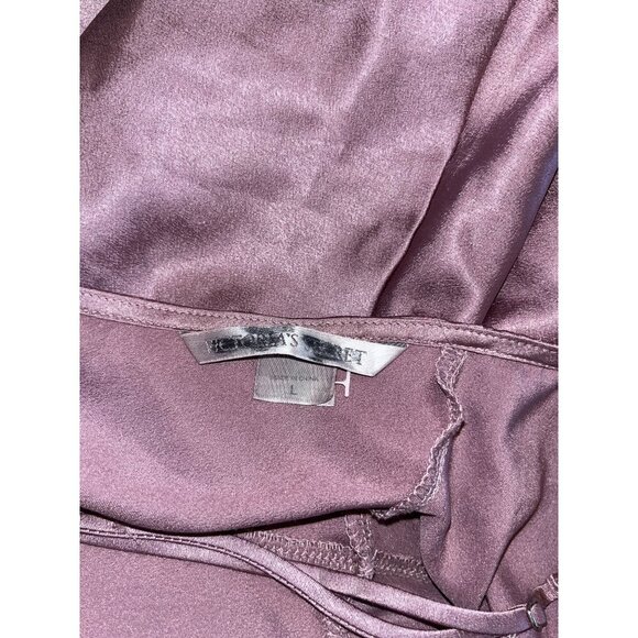 Victoria Secret Mauve Satin Slip Cowl Neck Spaghetti Straps Women's Dress Size L - Picture 7 of 7